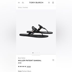 Tory Burch black patent leather sandals